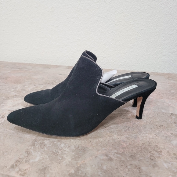 Veronica Beard Pearla Mules Black Suede Leather size 37 / US 7 - Picture 2 of 9